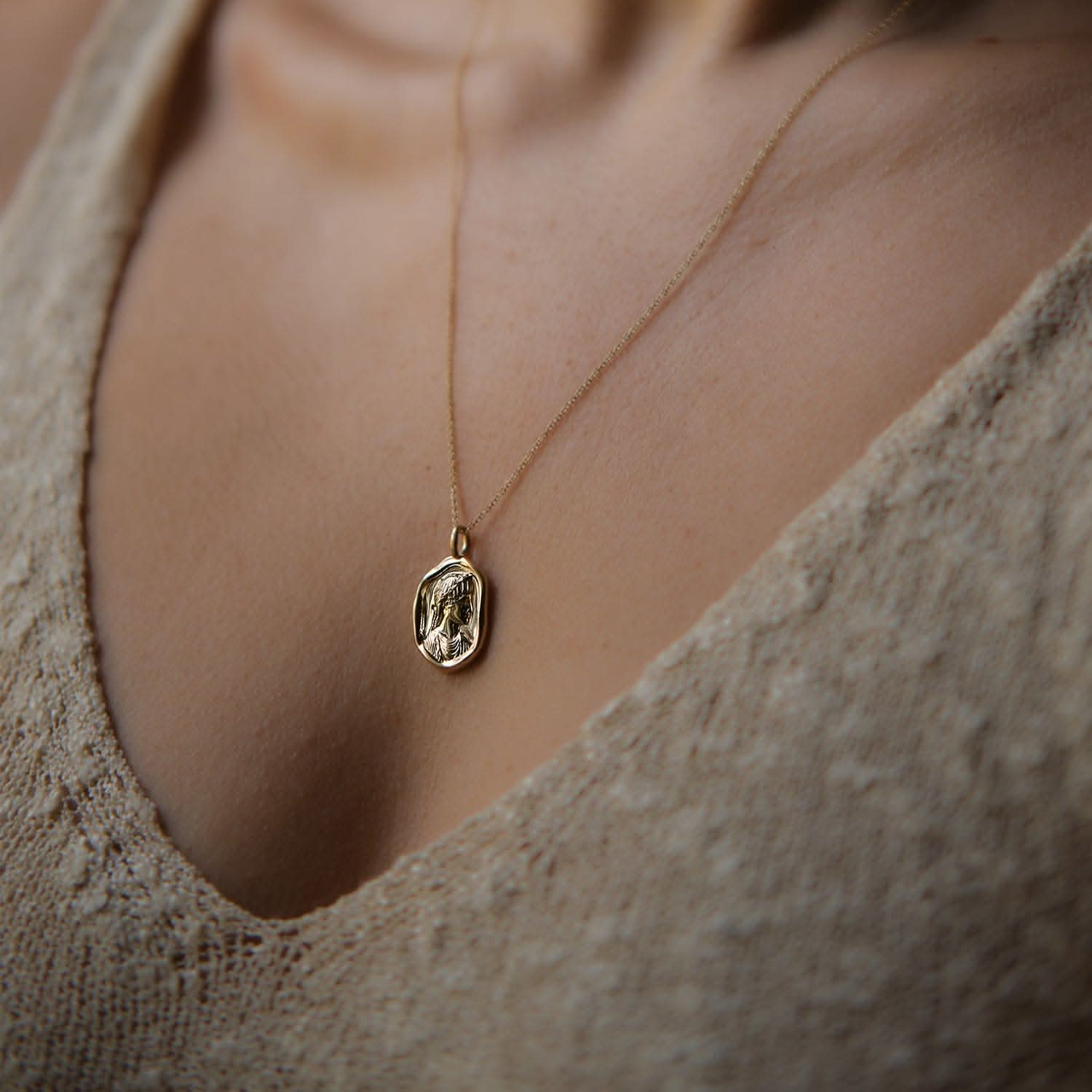 Agrippina Molten Gold Pendant | Necklaces - Common Era Jewelry