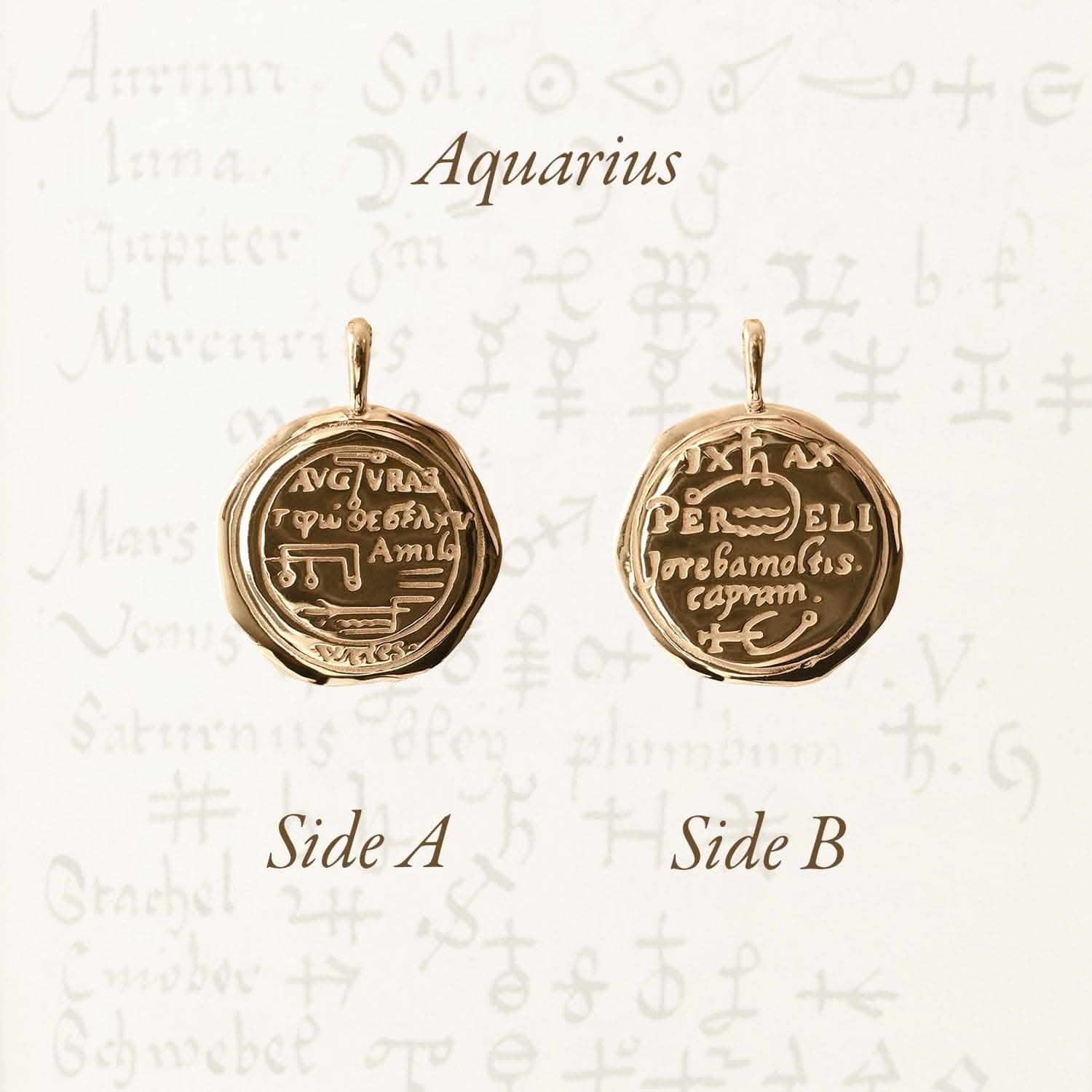 Aquarius Alchemical Zodiac Pendant | Necklaces - Common Era Jewelry