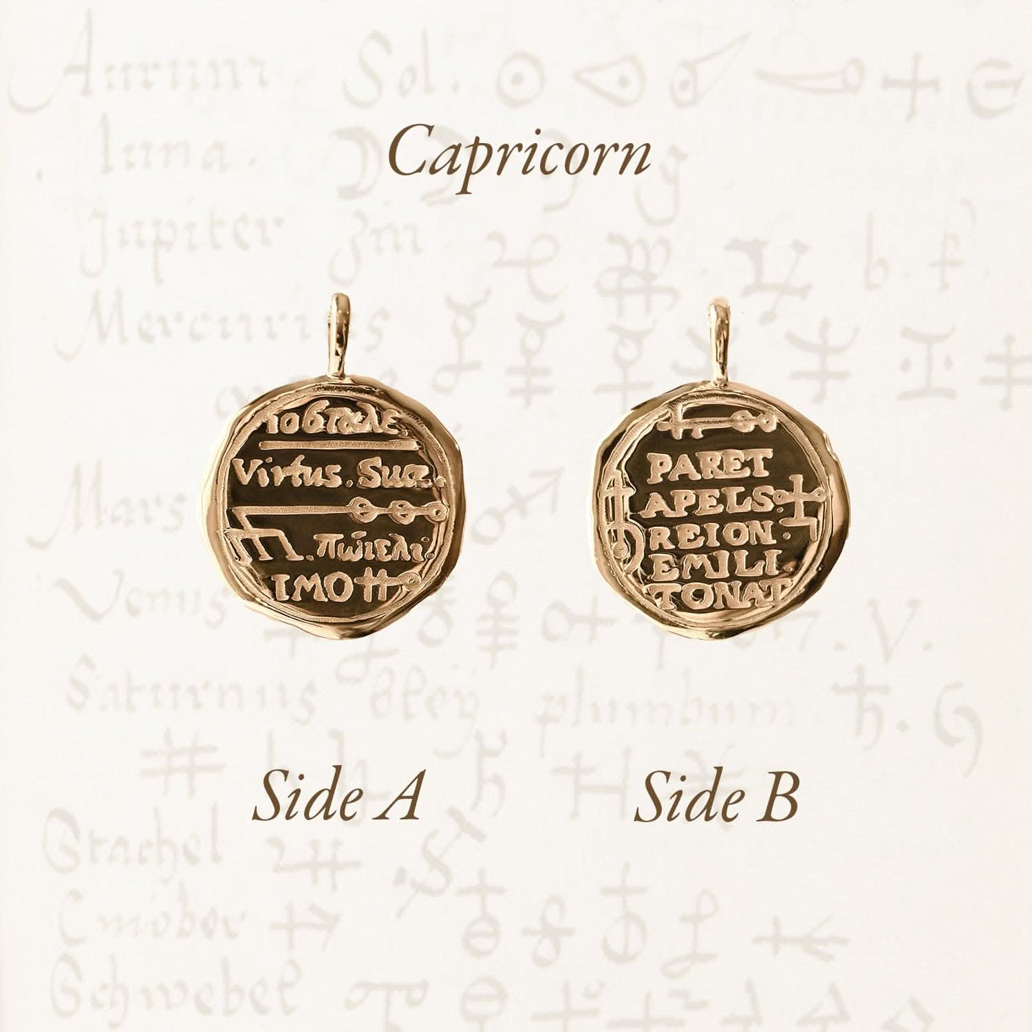 Capricorn Alchemical Zodiac Pendant | Necklaces - Common Era Jewelry