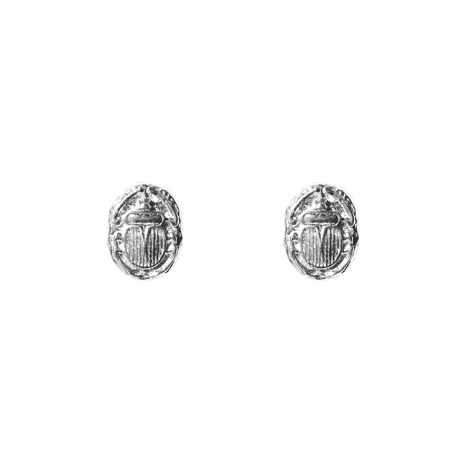 Ancient Scarab Solid Gold Studs |  Earrings - Common Era Jewelry