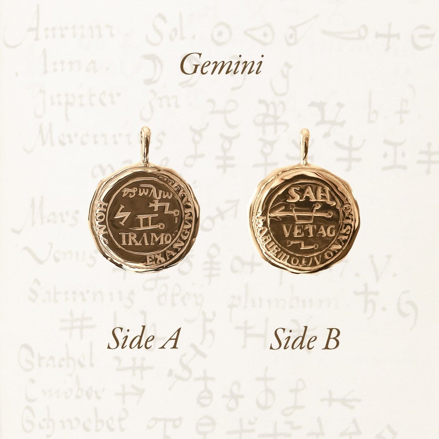 Gemini Alchemical Zodiac Pendant | Necklaces - Common Era Jewelry