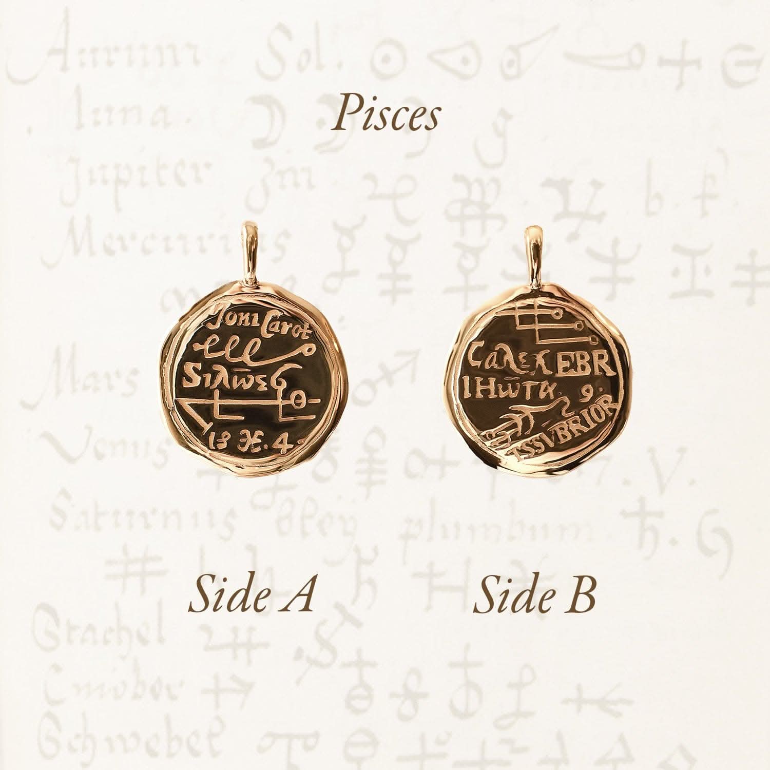 Pisces Alchemical Zodiac Pendant | Necklaces - Common Era Jewelry