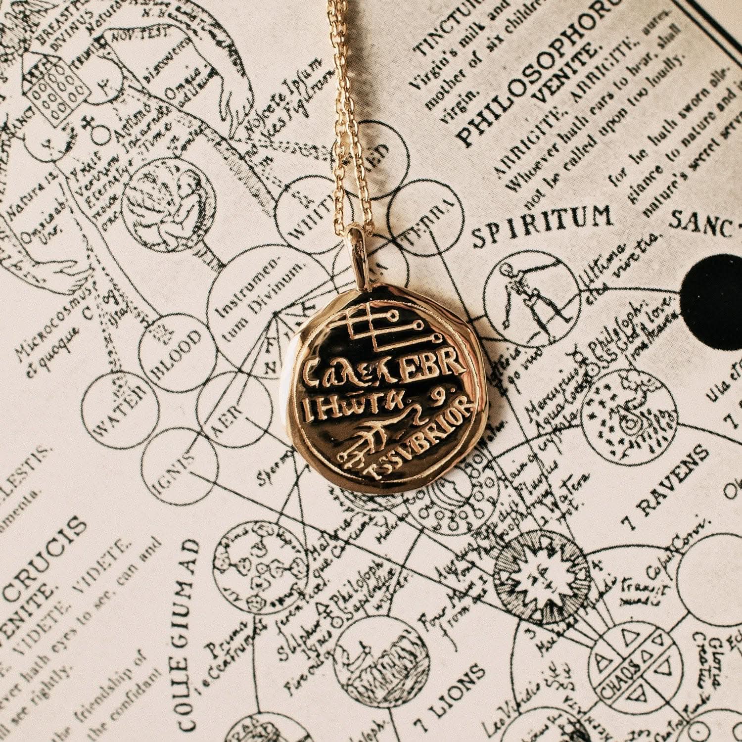 Pisces Alchemical Zodiac Pendant | Necklaces - Common Era Jewelry