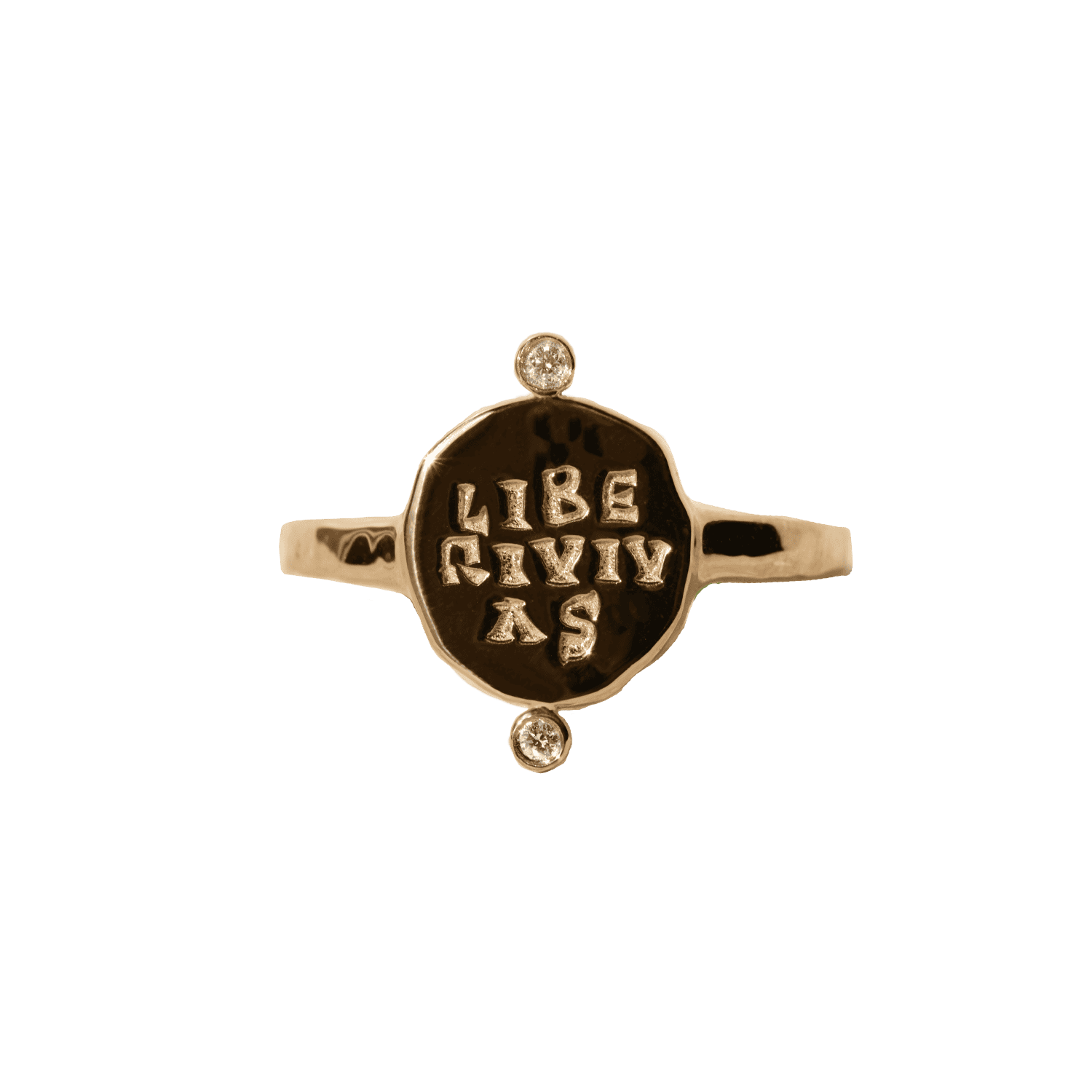 Liberi Vivas Diamond Signet Ring | Solid Gold | Common Era Liberi Vivas Diamond Signet Ring | Solid Gold | Common Era