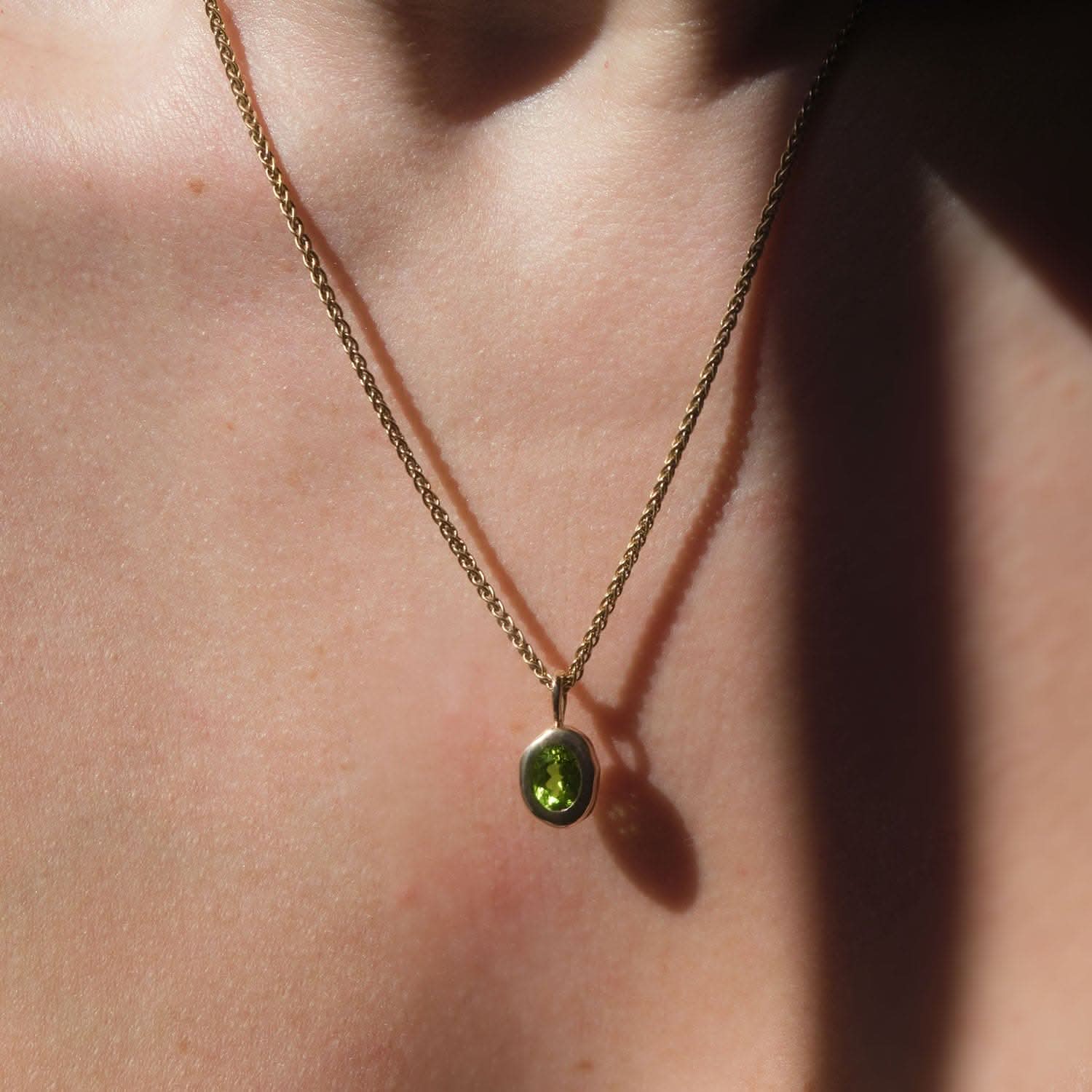 Molten Heirloom Pendant - Peridot |  Necklaces - Common Era Jewelry