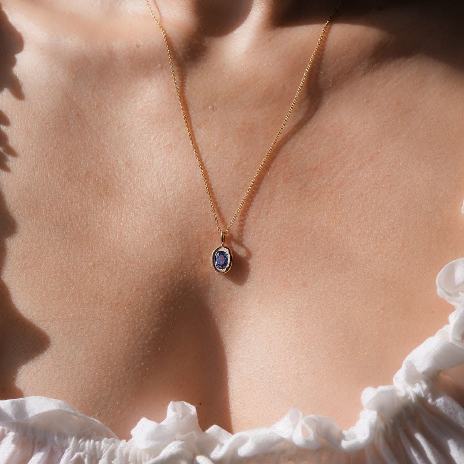 Molten Heirloom Pendant - Sapphire |  Necklaces - Common Era Jewelry