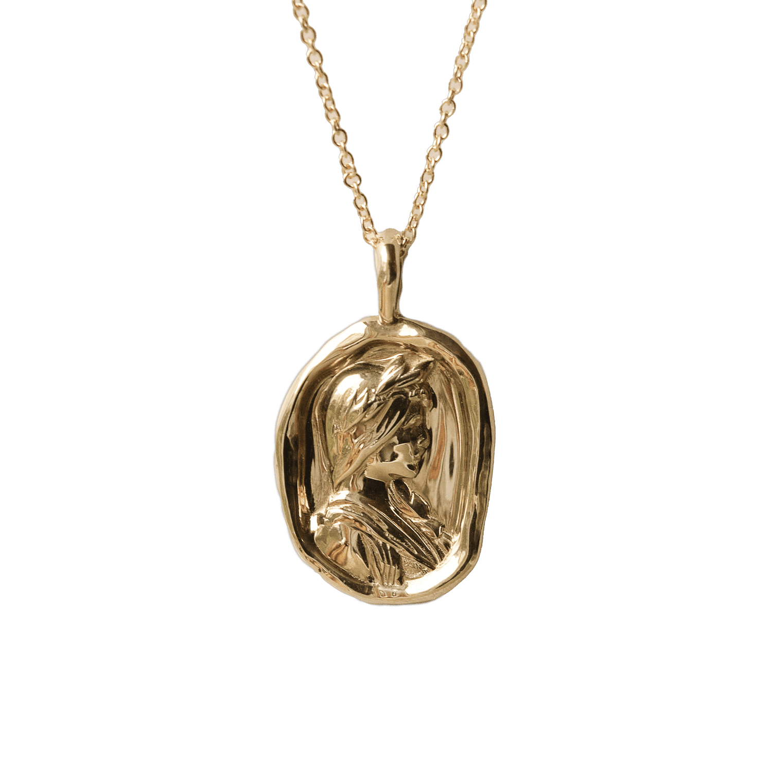 Sappho Necklace - Molten Gold Pendant - Difficult Women
