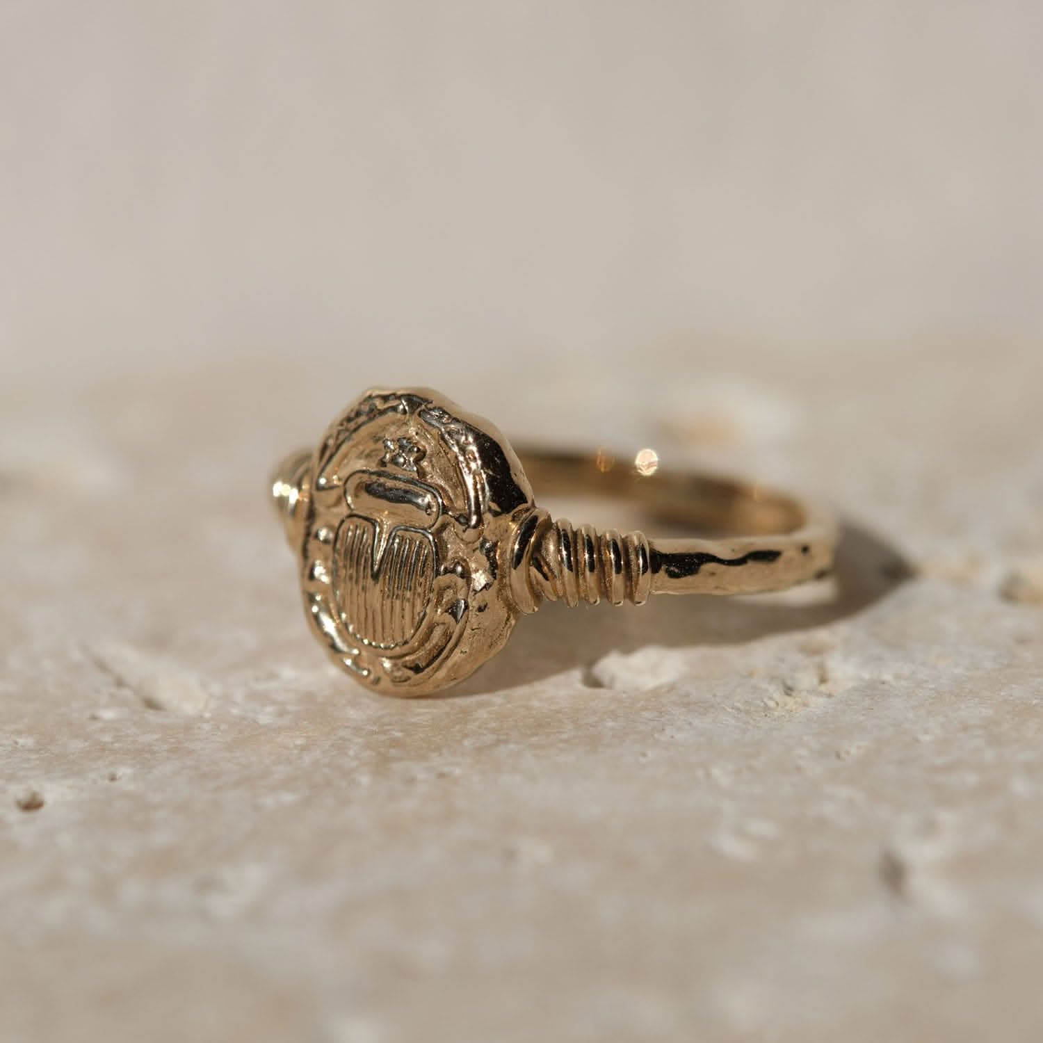 Ancient Scarab Solid Gold Ring |  Rings - Common Era Jewelry
