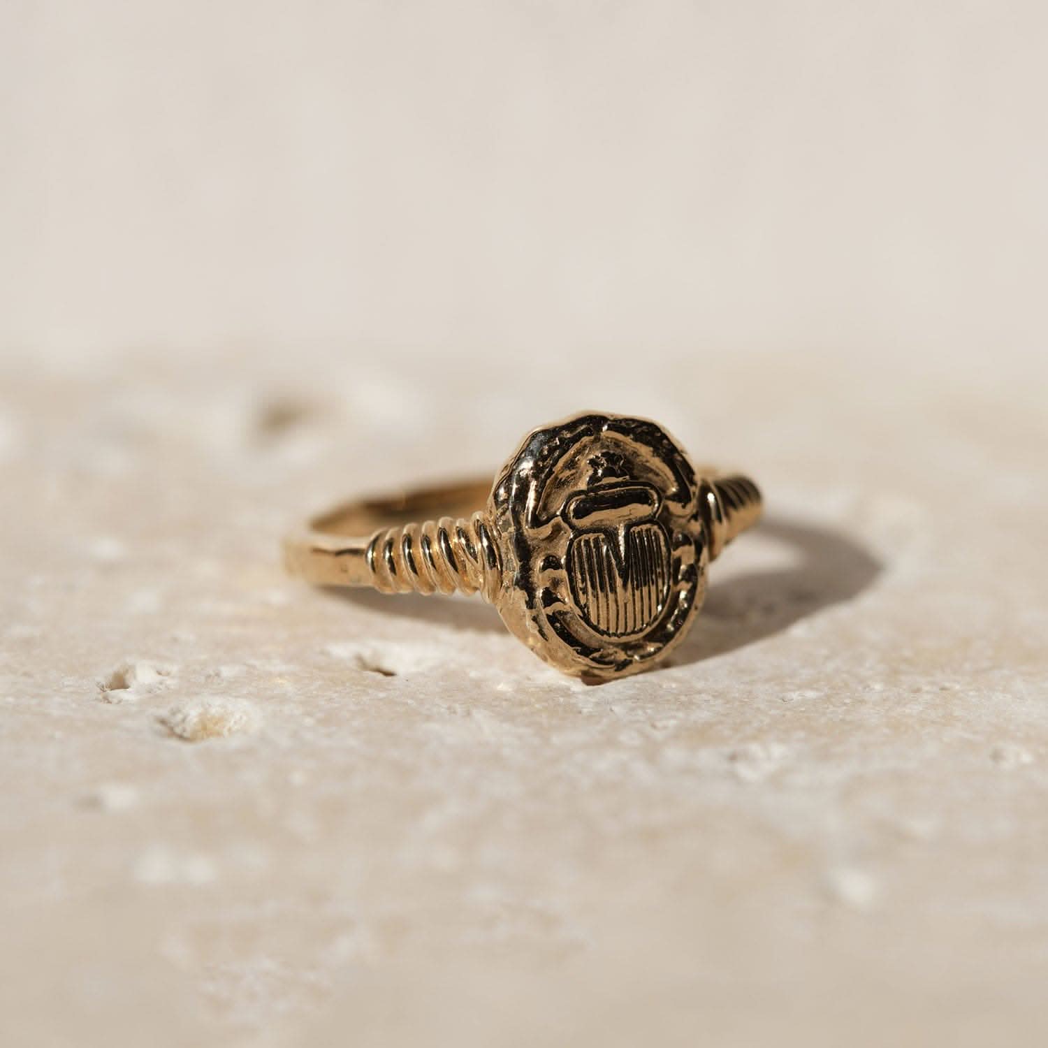 Ancient Scarab Solid Gold Ring |  Rings - Common Era Jewelry