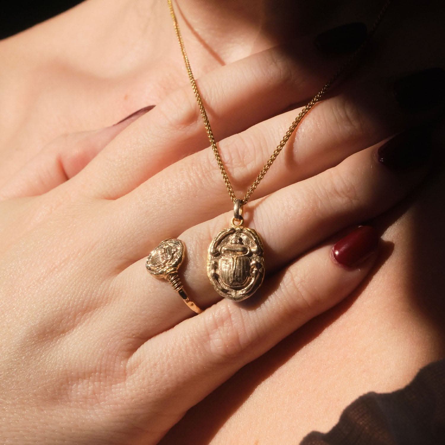 Ancient Scarab Solid Gold Ring | Rings - Common Era Jewelry