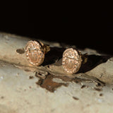 Ancient Scarab Solid Gold Studs |  Earrings - Common Era Jewelry