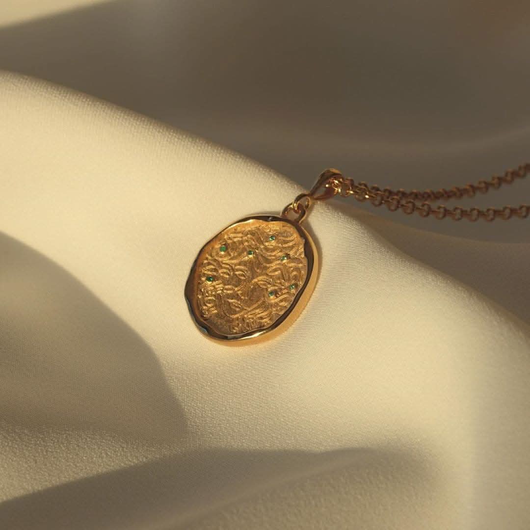 Medusa 7 Emerald Medallion Necklace | Necklaces - Common Era Jewelry