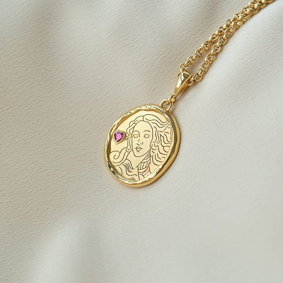 Aphrodite Goddess of Love Necklace with Garnet | Necklaces - Common Era Jewelry