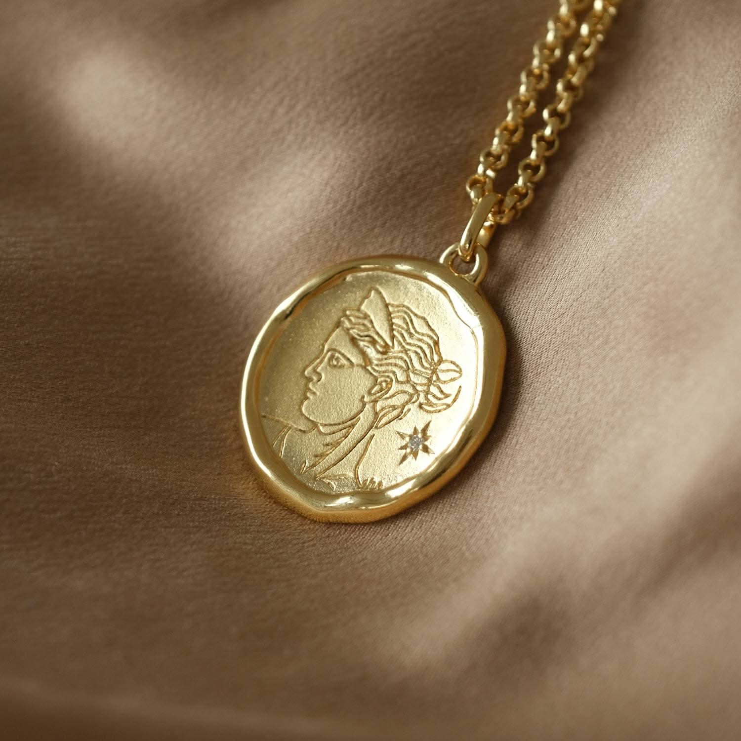 Artemis Goddess of Wild Things Necklace with Diamond | Necklaces - Common Era Jewelry