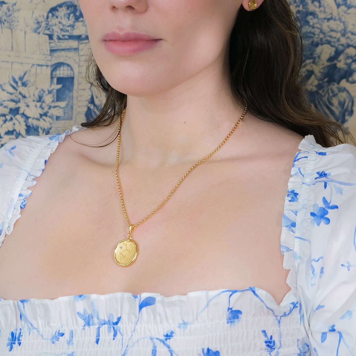 Athena Goddess of Courage Necklace with Sapphire | Necklaces - Common Era Jewelry