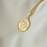 Gaia Goddess of Motherhood Necklace with Emerald |  Necklaces - Common Era Jewelry