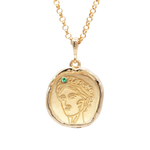 Gaia Goddess of Motherhood Necklace with Emerald |  Necklaces - Common Era Jewelry