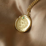 Gaia Goddess of Motherhood Necklace with Emerald | Necklaces - Common Era Jewelry