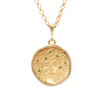 Medusa 7 Emerald Medallion Necklace |  Necklaces - Common Era Jewelry