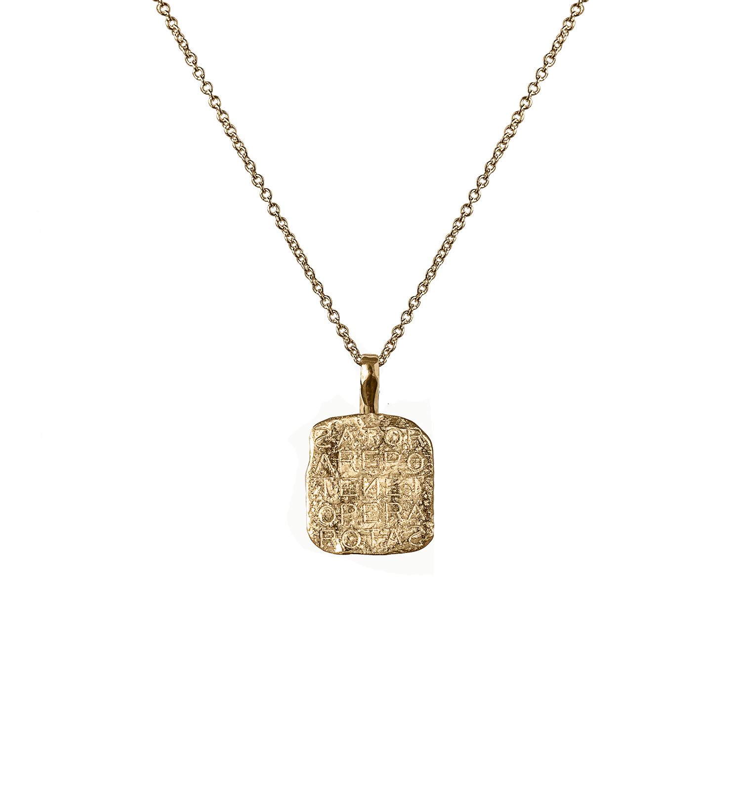Square Gold Tag Necklace
