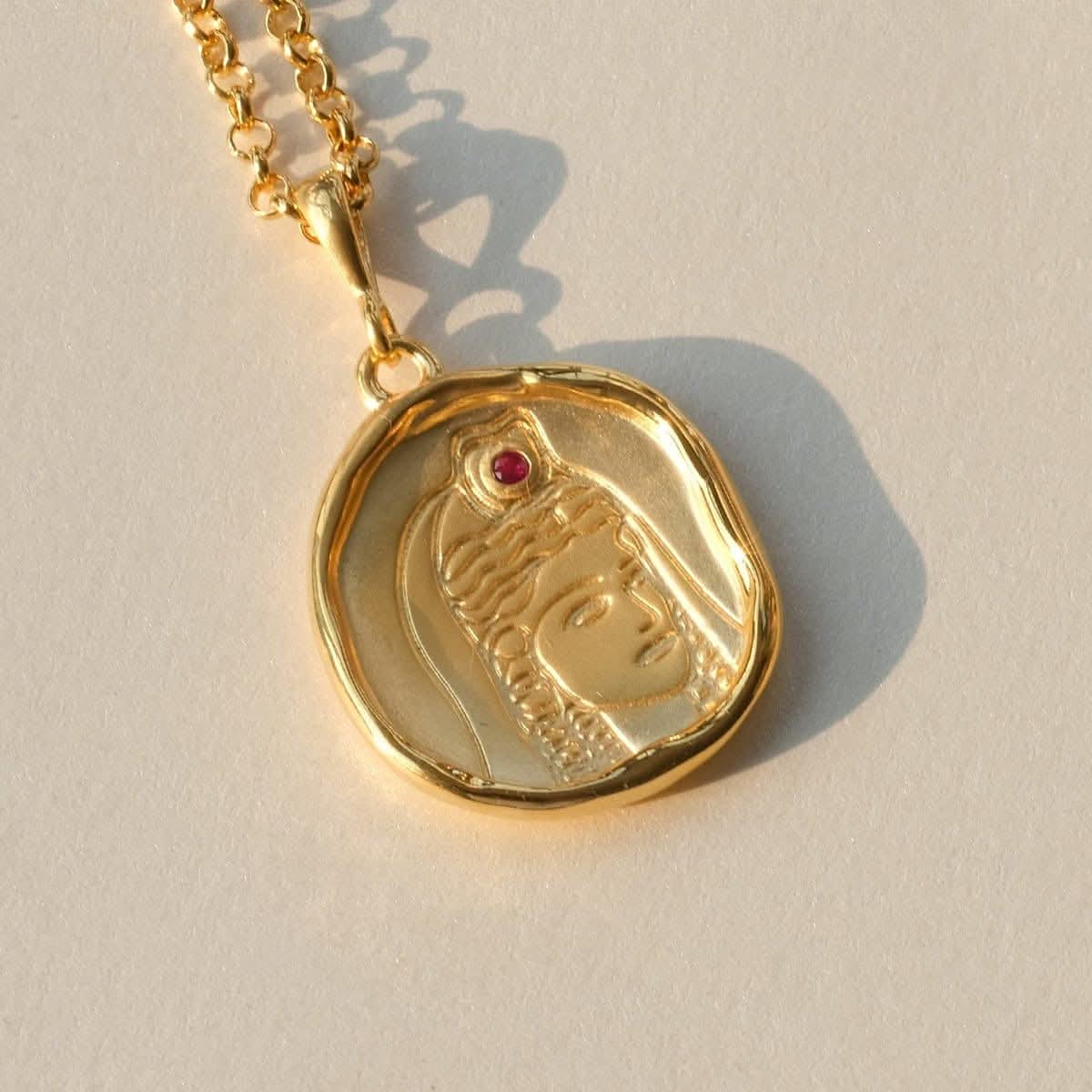 Persephone Goddess of Spring Necklace with Ruby | Necklaces - Common Era Jewelry