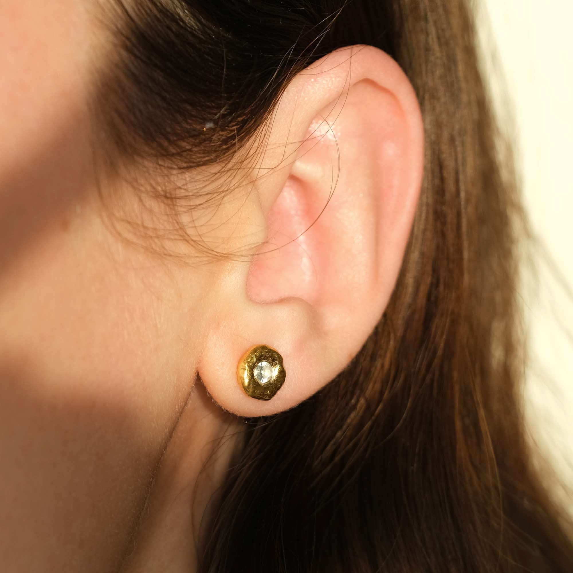 Pleiades White Sapphire Studs |  Earrings - Common Era Jewelry