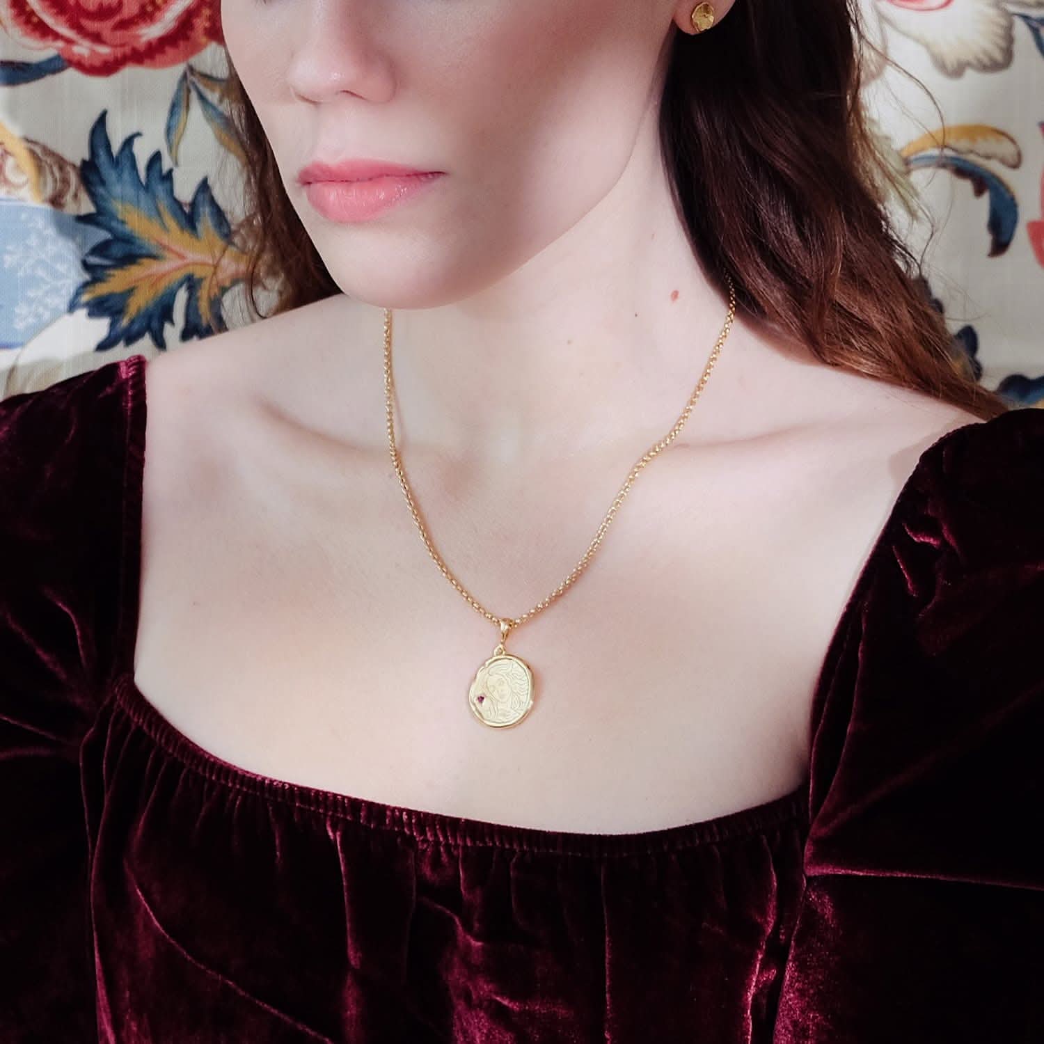 Aphrodite Goddess of Love Necklace with Garnet | Necklaces - Common Era Jewelry