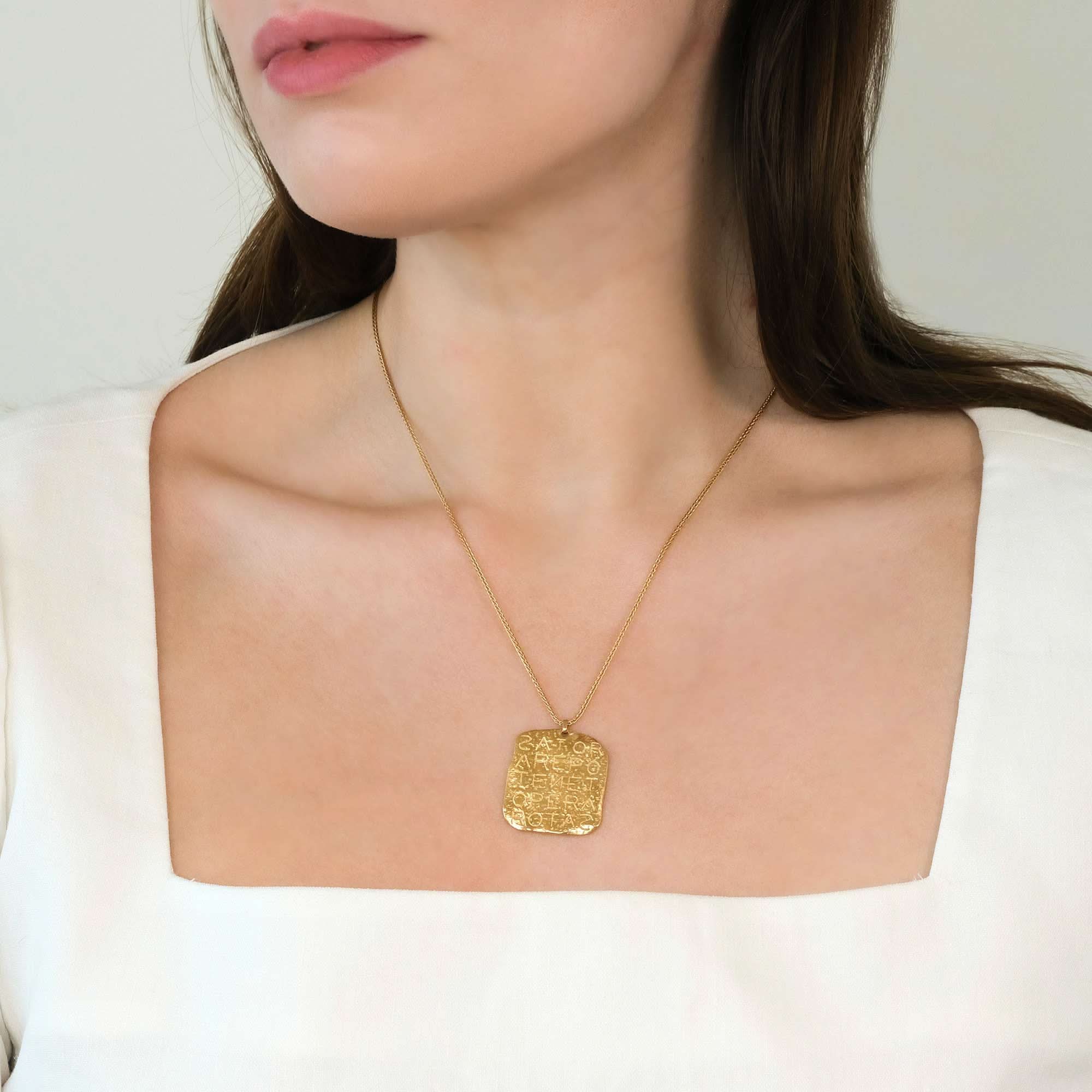 Magic Sator Square Gold Talisman Necklace | Necklaces - Common Era Jewelry