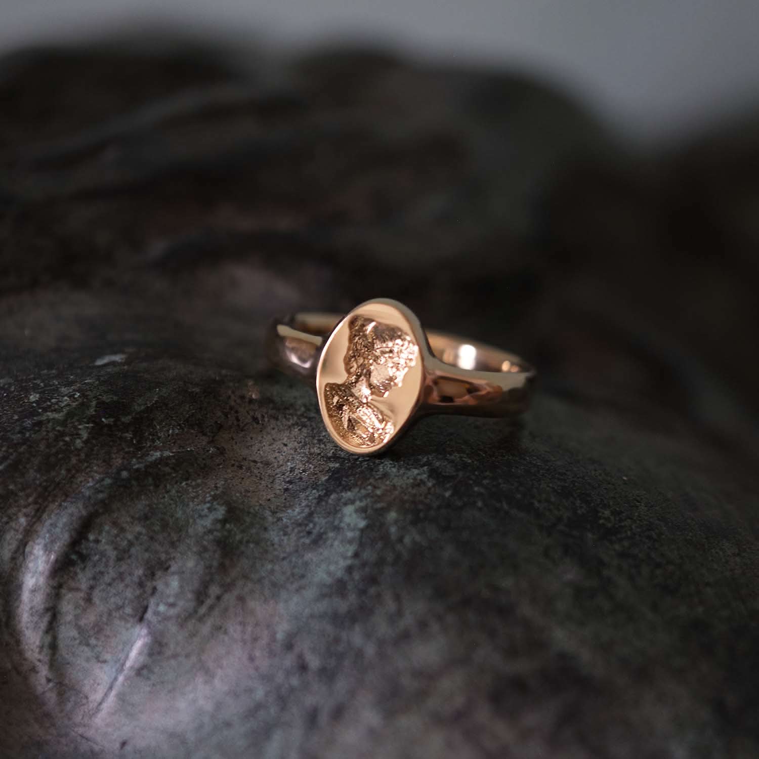 Hypatia Solid Gold Signet Ring - Rings - Common Era Jewelry