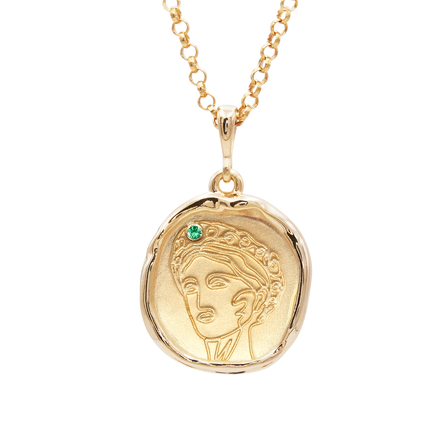 Gaia Goddess of Motherhood Necklace with Emerald - COMMON ERA