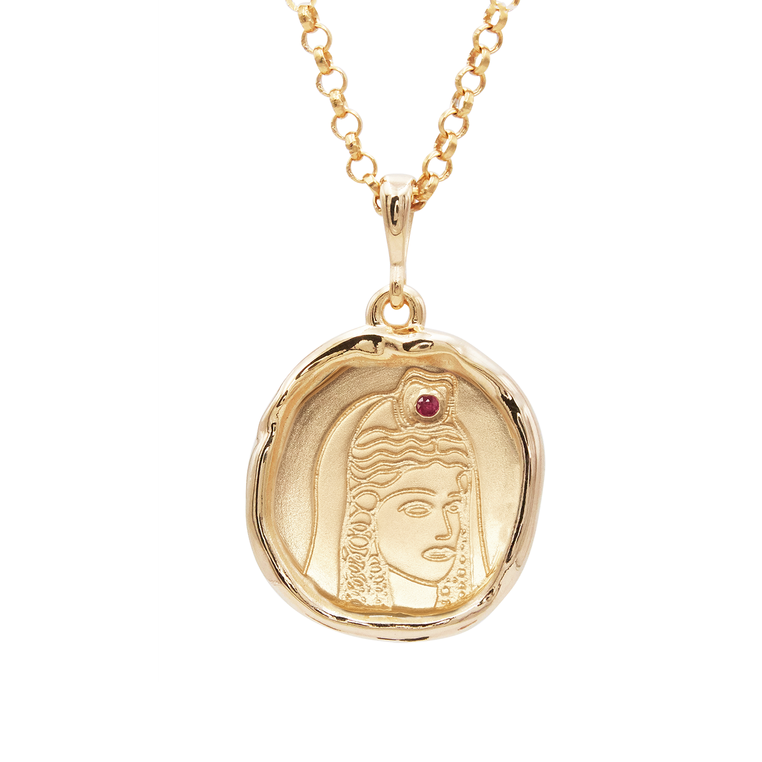 Persephone Goddess of Spring Necklace with Ruby - COMMON ERA