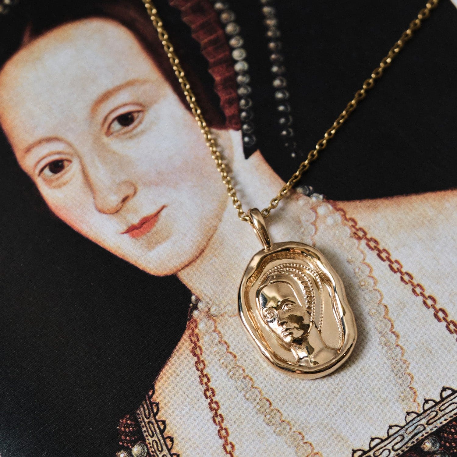 Anne Boleyn Molten Gold Pendant |  Necklaces - Common Era Jewelry