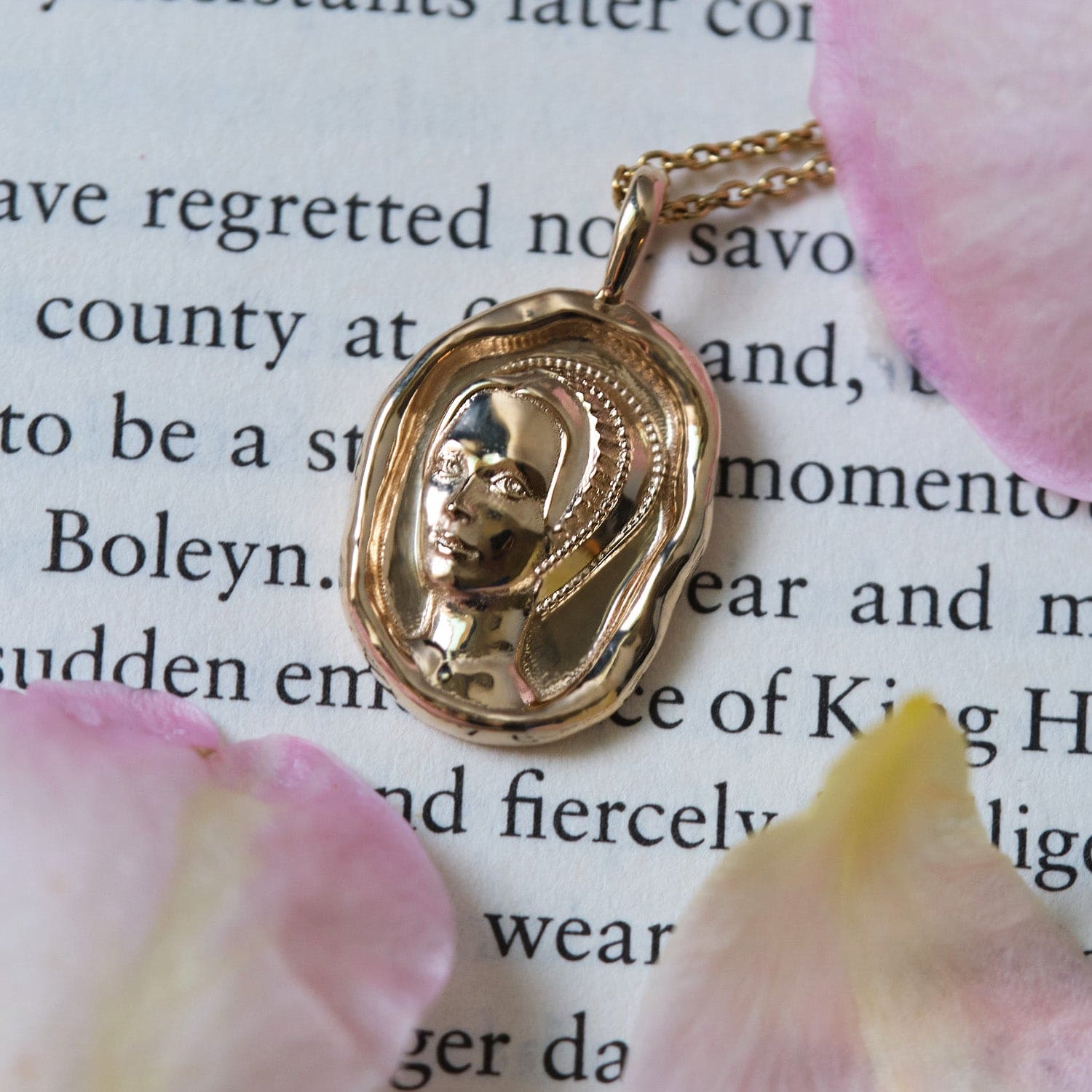 Anne Boleyn Molten Gold Pendant |  Necklaces - Common Era Jewelry