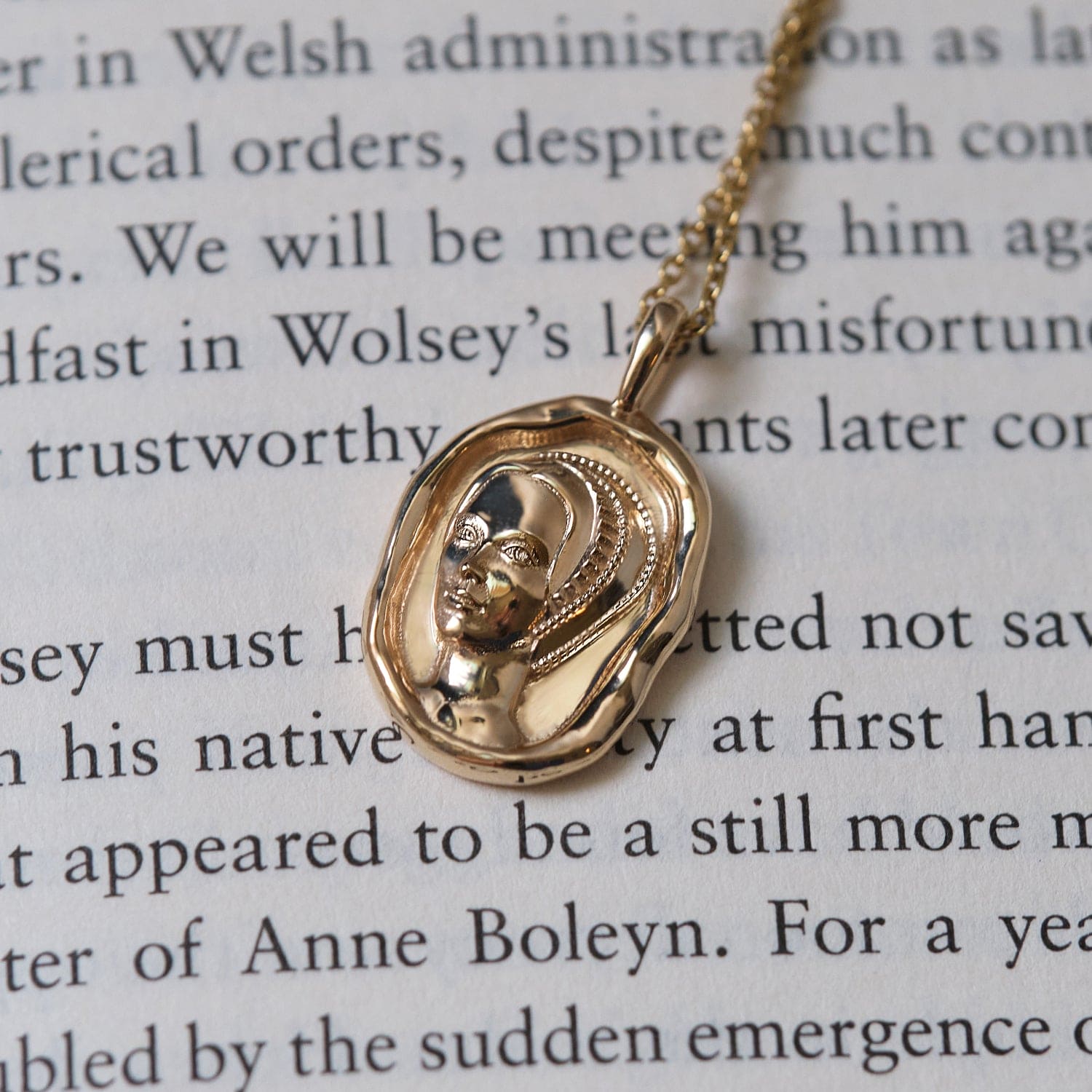 Anne Boleyn Molten Gold Pendant |  Necklaces - Common Era Jewelry