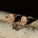 Ancient Scarab Solid Gold Studs