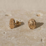 Ancient Scarab Solid Gold Studs