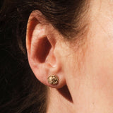 Ancient Scarab Solid Gold Studs