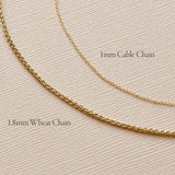 Solid Gold 1.8mm Wheat Chain