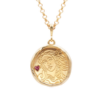Aphrodite Goddess of Love Necklace with Garnet |  Necklaces - Common Era Jewelry