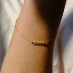 Ad Astra Rainbow Dainty Bracelet 14k Solid Gold |  Bracelets - Common Era Jewelry