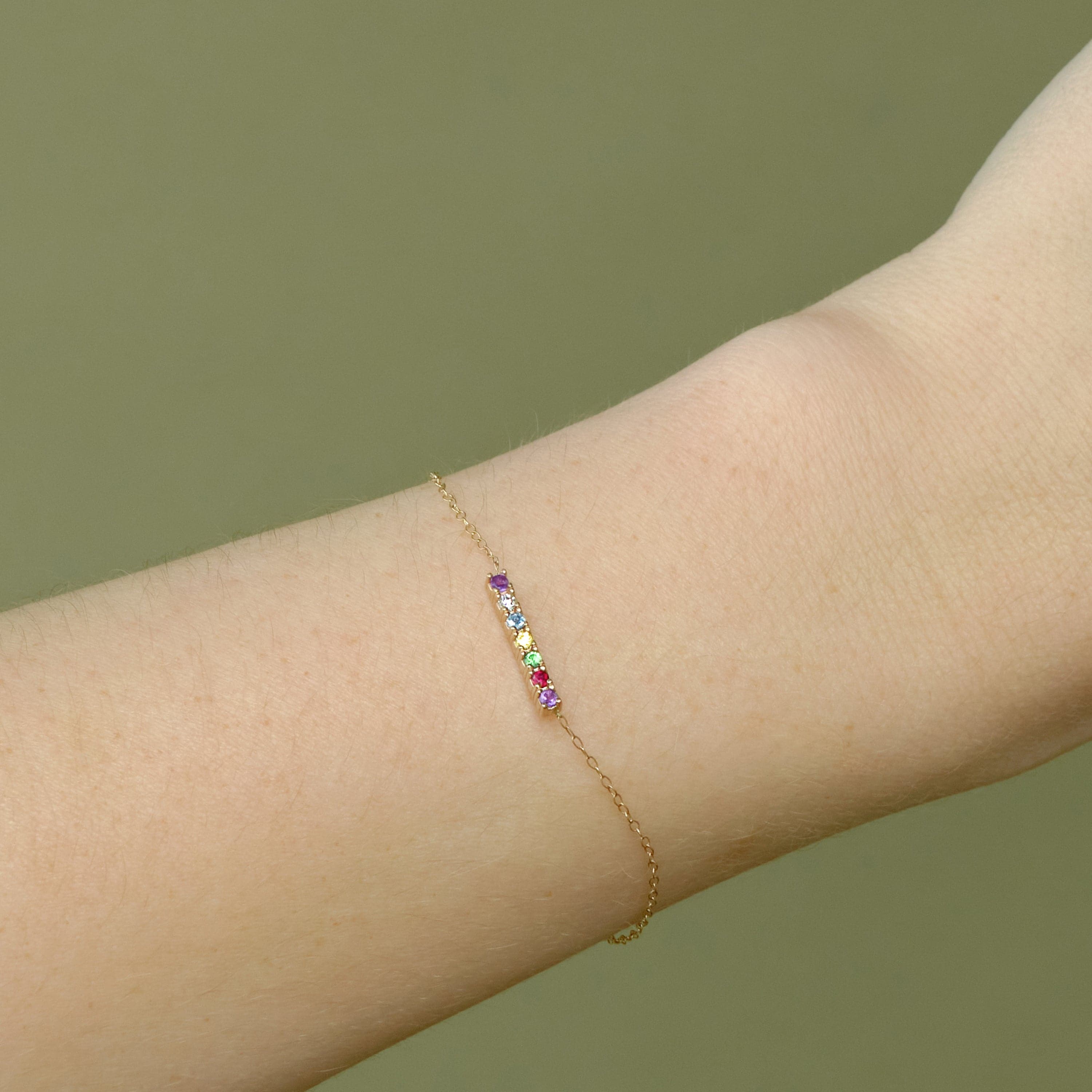 Ad Astra Rainbow Dainty Bracelet 14k Solid Gold |  Bracelets - Common Era Jewelry