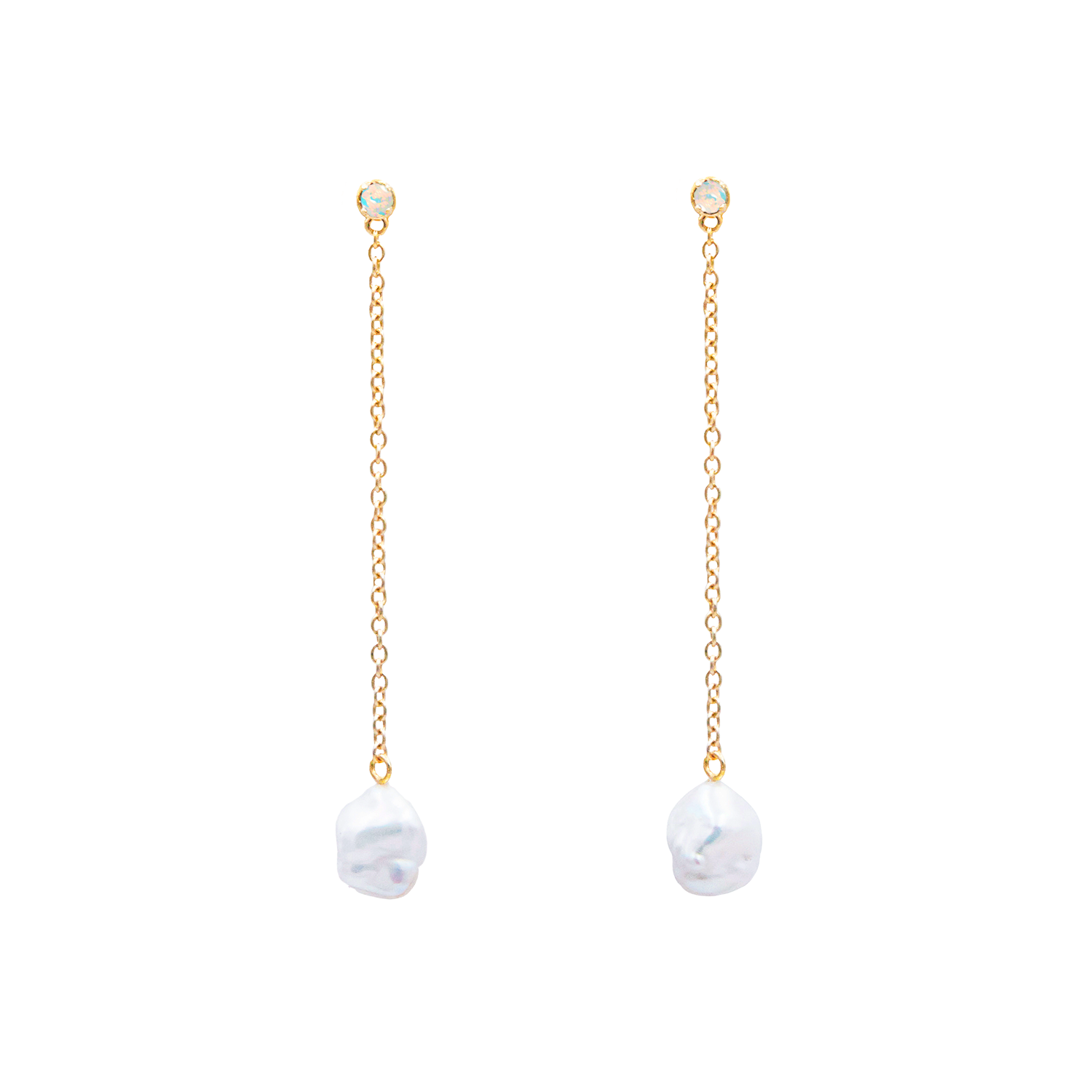 Floating Pearl and Opal Drop Earrings |  Earrings - Common Era Jewelry