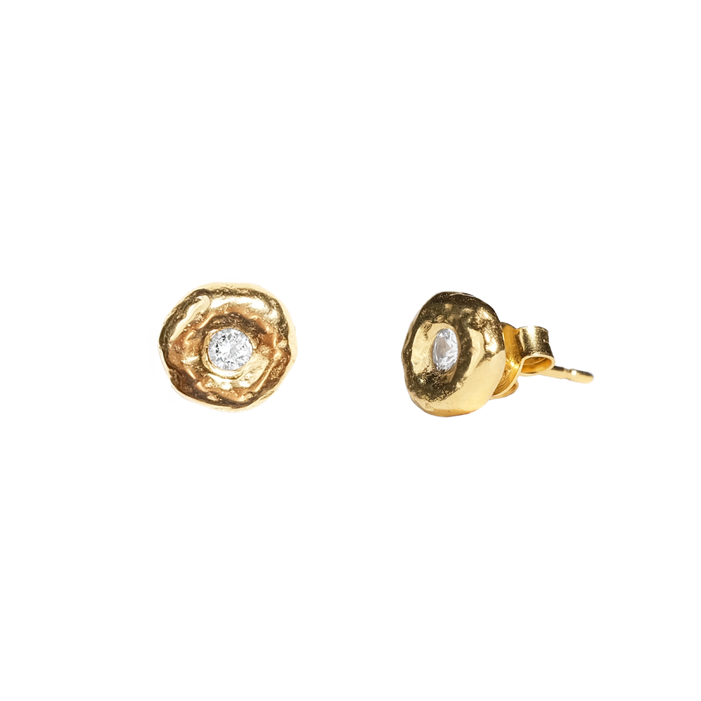 Pleiades White Sapphire Gold Studs |  Earrings - Common Era Jewelry