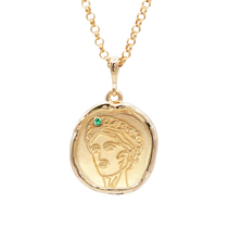 Gaia Goddess of Motherhood Necklace with Emerald |  Necklaces - Common Era Jewelry