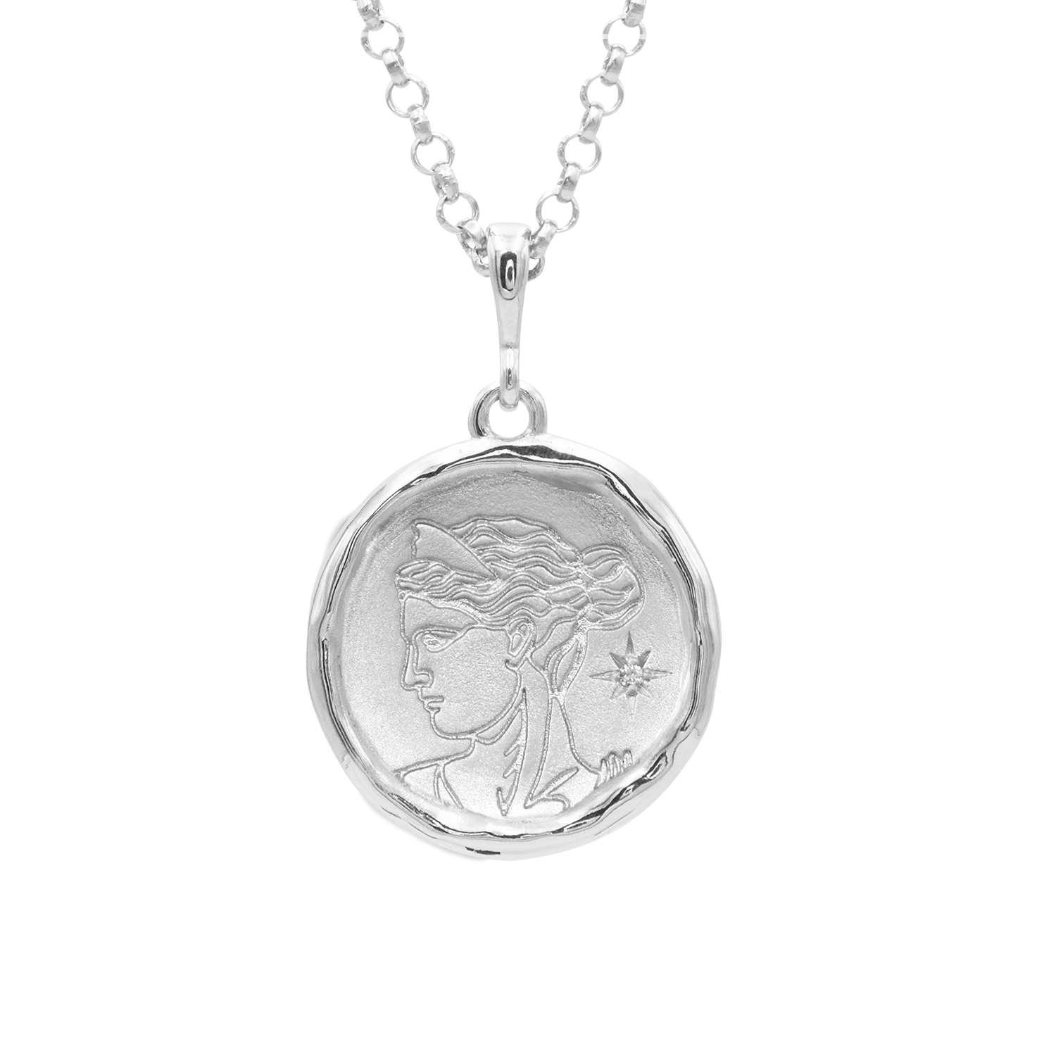 Artemis Goddess of Wild Things Necklace with Diamond | Silver |  Necklaces - Common Era Jewelry