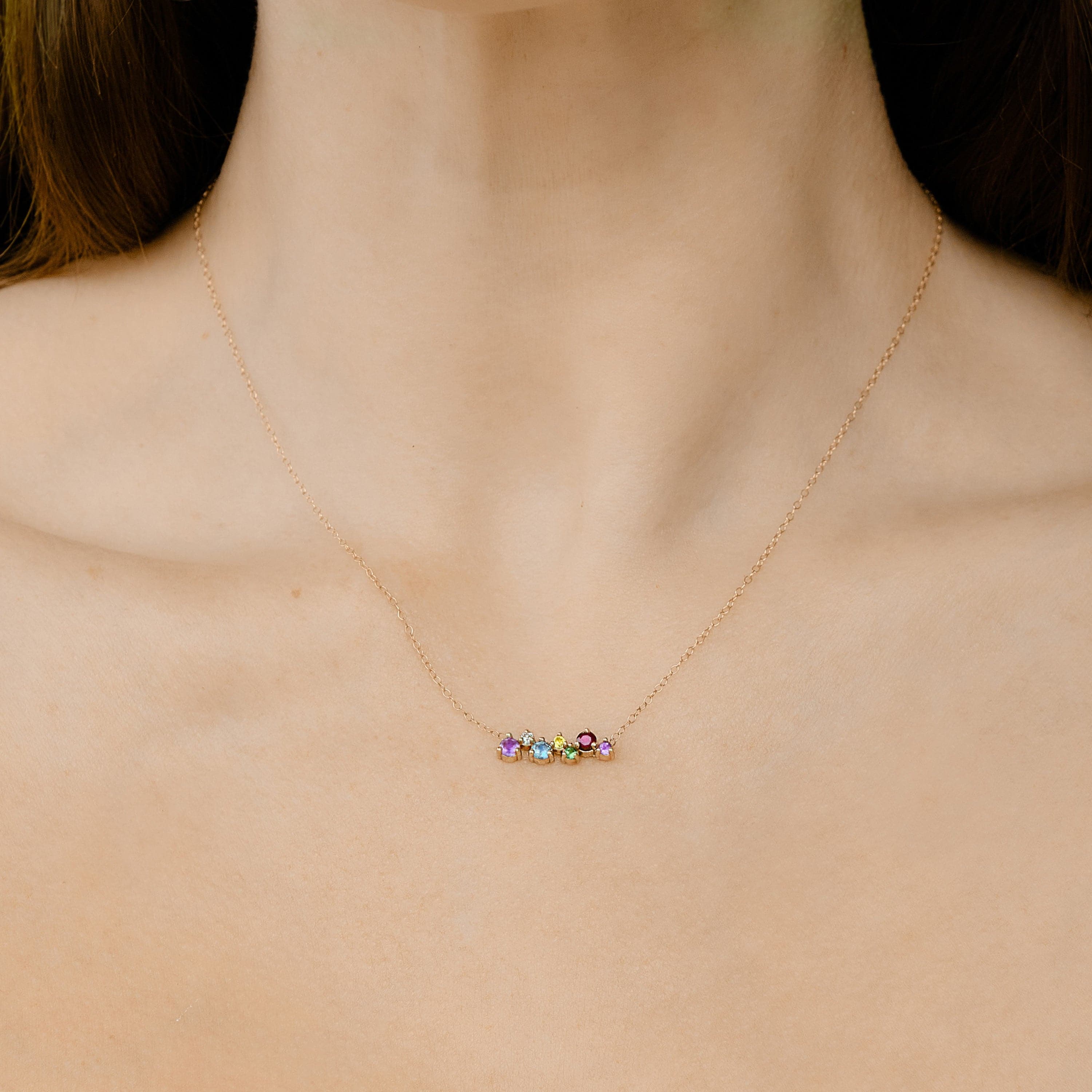 Ad Astra Rainbow Bubble Necklace 14k Solid Gold |  Necklaces - Common Era Jewelry