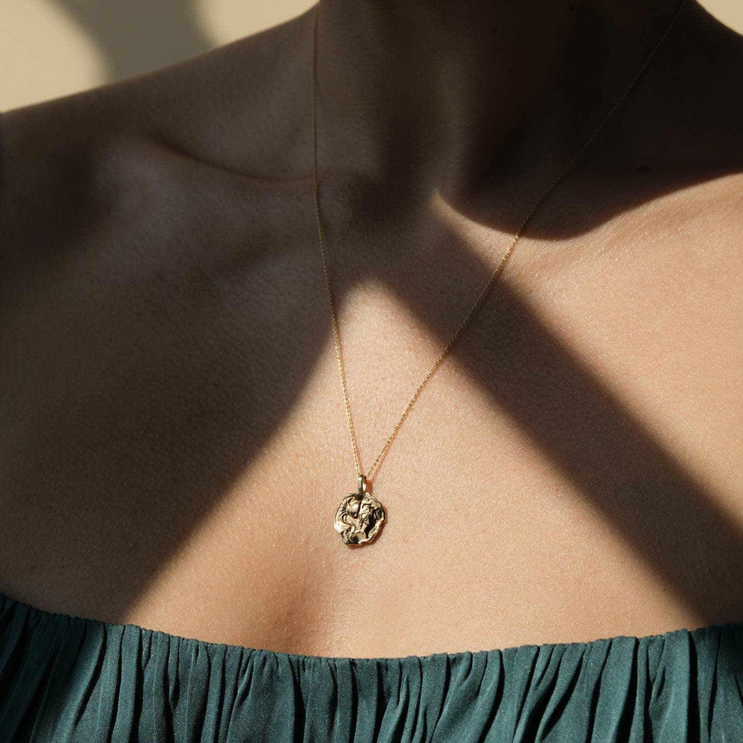 Athena Molten Mini Medallion |  Necklaces - Common Era Jewelry