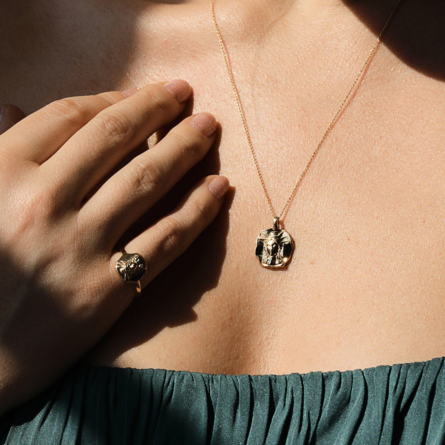 Hecate Molten Mini Medallion |  Necklaces - Common Era Jewelry